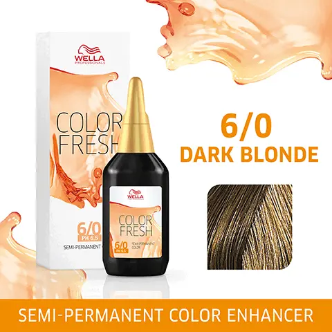 Image 1, WELLA PROFESSIONALS COLOR FRESH WELLA 6/0 PH 6.5 SEMI-PERMANENT COLOR FRESH 6/0 COUR 6/0 DARK BLONDE SEMI-PERMANENT COLOR ENHANCER Image 2, 6/0 DARK BLONDE Image 3, HEALTHY-LOOKING SHINE& COLOR Image 4, QUICK & EASY APPLICATION Image 5, CONDITIONING COLOR ENHANCER Image 6, LASTS UP TO 10 SHAMPOOS Image 7, EXPERT TIP WELLA ENRICH CARE RANGE PROFESSIONALS WELLA ENRICH THICK PROFESSIONALS WELLA PORESSIONIALS ENRICH ミ WELLA PROFESSIONALS ENRICH