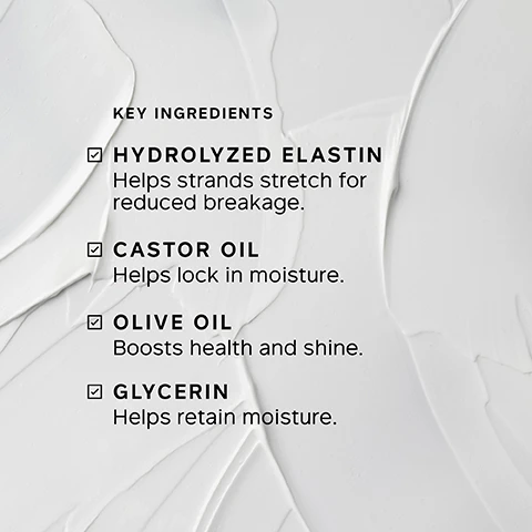 Image 1 - A list of key ingredients on a textured white background reads: KEY INGREDIENTS HYDROLYZED ELASTIN Helps strands stretch for reduced breakage. CASTOR OIL Helps lock in moisture. OLIVE OIL Boosts health and shine. GLYCERIN Helps retain moisture. Image 2 - A split image shows a persons dark, curly hair before and after a treatment; on the left, the hair is voluminous and somewhat frizzy with the text BEFORE, and on the right, the hair has more defined, smoother curls with the text AFTER. Image 3 - A smiling woman with dark, curly hair holds a strand of her hair, showcasing its texture, next to the testimonial: My hair is more manageable, my CURLS are much more BOUNCY and defined. My hair is SHINIER than ever before and my hair is so much easier to style. BLIND USER PANEL COMMENTS. Image 4 - A woman with her eyes closed, smiling gently, wearing a white towel on her head, with a hand resting on the towel, next to the text TRICHOLOGIST TIP After applying Elasticizer, wrap hair in a warm towel. The heat created helps lift the cuticles, allowing the treatment to penetrate more effectively. Image 5 - A white tube of Philip Kingsley Elasticizer Extreme hair treatment is shown on a light grey background, with text on the tube reading PHILIP KINGSLEY, ELASTICIZER EXTREME, Adds elasticity and bounce, Apporte élasticité et tonicité, RICH DEEP-CONDITIONING TREATMENT, SOIN RICHE ET REVITALISANT EN PROFONDEUR, 75ml 2.53 fl oz, alongside promotional text that says CLINICALLY PROVEN to reduce breakage after one use^, 100% reported hair felt DEEPLY MOISTURISED*, 96% reported hair felt MORE RESILIENT**, and footnotes ^60% REDUCTION IN BREAKAGE AFTER ONE USE - INDEPENDENT INSTRUMENTAL TEST, *INDEPENDENT USER TRIAL ON VIRGIN HAIR AFTER 2 WEEKS USE, **INDEPENDENT USER TRIAL ON BLEACHED/DYED HAIR AFTER 4 WEEKS USE. Image 6 - A hand with light pink nails holds a white tube of Philip Kingsley Elasticizer Extreme against a magenta background, with text stating Clinically proven to REDUCE BREAKAGE after one use, and the disclaimer *40% REDUCTION IN BREAKAGE AFTER ONE USE - INDEPENDENT INSTRUMENTAL TEST, while the tube itself is labeled Elasticizer Extreme, Adds elasticity and bounce, Apporte élasticité et tonus, Rich deep-conditioning treatment, Soin riche et revitalisant en profondeur, 75ml 2.53 fl oz. Image 7 - A dark red graphic with white text listing key benefits, each with a checkmark: KEY BENEFITS The solution to stronger, healthier hair, More defined curls, Combats frizz and straw-like ends, Intensely rehydrates fragile hair, Instant mirror shine. Image 8 - The image displays key ingredients: a circle of castor beans with the text Castor Oil: Helps lock in moisture; a circle of green olives with the text Olive Oil: Moisturizes plus boosts health and shine; and a circle of hydrolyzed elastin with the text Hydrolyzed Elastin: Helps strands stretch under tension. Image 9 - A list of five instructions for using a hair product, each with a white line icon, against a dark red background: HOW TO USE Apply to damp hair before shampooing Apply to mid-lengths and ends Cover with shower cap or towel Leave for at least 20 minutes Rinse & follow with shampoo and conditioner.
