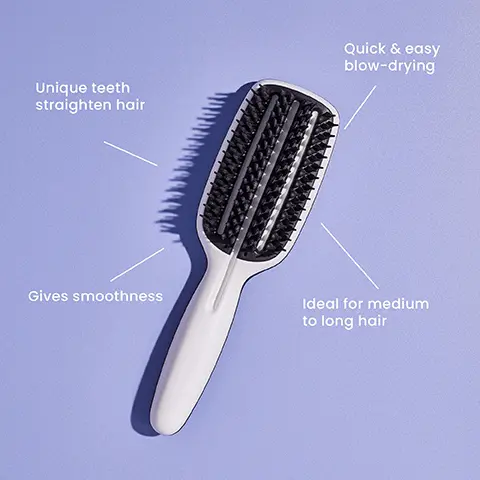 Image 1, Unique teeth straighten hair Quick & easy blow-drying Gives smoothness Ideal for medium to long hair Image 2,  26.5 cm 7 cm The Smoothing Tool Half Size 28 cm 8.3 cm The Smoothing Tool