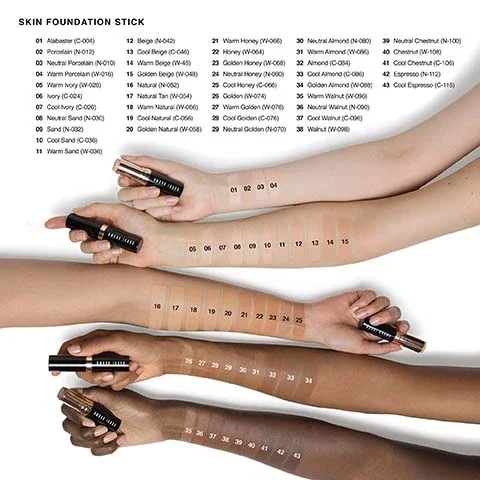 Skin foundation stick shades