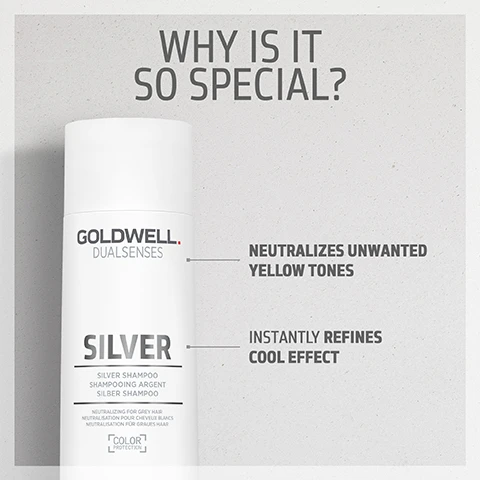 image 1, why is it so special? neutralises unwanted yellow tones. instantly refines cool effect. image 2, did you know? luminescine enriched formula for brilliant vibrancy and shine. image 3, neutralises unwanted yellow tones and refines cool effect instantly.