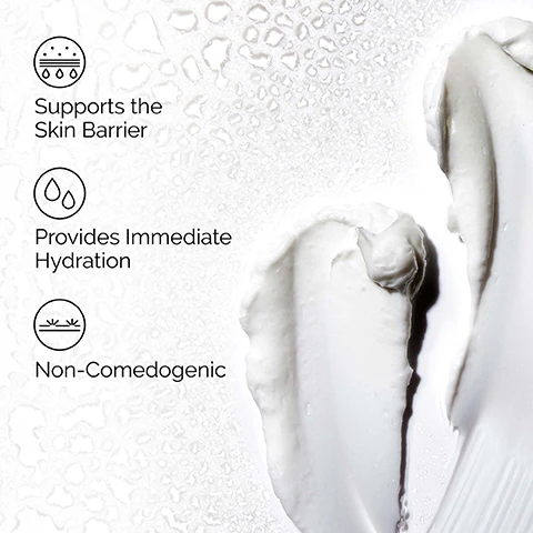 Image 1 - A close-up image of a cream or lotion with a glossy texture is shown against a white background, accompanied by three icons and text that reads Supports the Skin Barrier, Provides Immediate Hydration, and Non-Comedogenic.
Image 2 - A person is applying a cream to their cheek with a focus on their smooth skin and well-groomed nails, with text labels for hydration and barrier support below the image.
Image 3 - Image depicting a creamy white texture with text reading Key ingredients in Natural Moisturizing Factors + HA Natural Moisturizing Factors Including urea, amino acids and PCA. Protect the skin against water loss. Fatty Acids Supports the skins lipid barrier. Hyaluronic Acid Helps attract and retain water.
Image 4 - A hand holds a tube of The Ordinary moisturizer with a dollop of cream being dispensed onto the other hand, and the image includes the text Apply after serums to finish your routine.
Image 5 - Image shows three skincare products from The Ordinary: a Squalane Cleanser with a description to cleanse skin and remove makeup, a Hyaluronic Acid 2% + B5 serum with a description to hydrate and plump the skin, and a Natural Moisturizing Factors + HA with a description to support the skin barrier, with the title Build Your Regimen.
Image 6 - Image showing three tubes of moisturizer from The Ordinary arranged side by side, with the heading Pick Your Moisturizer above; the left tube is labeled Natural Moisturizing Factors + Beta Glucan with a description of Our lightweight gel moisturizer, the middle tube is labeled Natural Moisturizing Factors + HA with a description of Our original surface hydrator, and the right tube is labeled Natural Moisturizing Factors + PhytoCeramides with a description of Our richest most nourishing moisturizer.