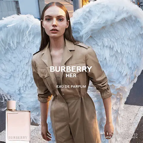 Image 1, Eau de Parfum for Her. The free spirited fragrance for women. Image 2, Burberry perfume range- Burberry Her- Eau De Parfum, Intense, Blossom, London Dream, Eau De Toilette