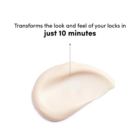 Image 1 - A swirl of light beige cream is centered on a white background with a dotted line pointing to it, next to the text Transforms the look and feel of your locks in just 10 minutes. Image 2 - The image shows a split before and after comparison of a woman with long, light brown hair, appearing frizzy on the left and smooth and shiny with defined waves on the right, with text that reads Before, After, *Using Like A Virgin Shampoo, Conditioner and Masque as part of a regimen, and UNRETOUCHED. Image 3 - A woman in a pink bikini poses with a pink and teal Coco & Eve hair mask jar against a lush tropical background, with visible text reading Award-Winning & Iconic for a Reason. Intensive formula helps restore healthy, shiny, silky-soft hair. On the jar: COCO & EVE LIKE A VIRGIN SUPER NOURISHING COCONUT & FIG HAIR MASQUE NET WT 5 FL OZ (147.9 mL). Image 4 - A person with long, wavy brown hair, seen from behind, holds a pink and green tub of Coco & Eve hair masque, with visible text Locks in Cuticle Moisture Revives Fragile Follicles and product label text COCO & EVE LIKE A VIRGIN SUPER NOURISHING COCONUT & FIG HAIR MASQUE MASQUE CHEVEUX SUPER NOURRISSANT À LA NOIX DE COCO ET À LA FIGUE Net 212 mL / e 7.17 fl. oz. US. Image 5 - A pink jar of Coco & Eve hair masque sits inside a coconut half, floating on blue water next to green leaves with water droplets, with text Formulated with AquaCoco Hydrating Technology and COCO & EVE LIKE A VIRGIN SUPER NOURISHING COCONUT & FIG HAIR MASQUE. Image 6 - A Coco & Eve hair masque jar, pink with a dark green lid, is topped with a sliced fig and a piece of coconut, flanked by white plumeria flowers on a pink and teal background with white liquid dripping below, displaying text: Coco & Eve Like a Virgin Super Nourishing Coconut & Fig Hair Masque, Masque Cheveux Super Nourrissant à la Noix de Coco et à la Figue, Net 212 mL / e 7.17 fl. oz. US, and Enriched with raw virgin coconut & fig.