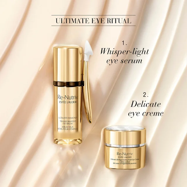 Ultimate eye ritual 1, whisper light eye serum, 2. delicate eye creme