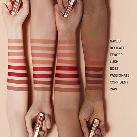 Model arm swatches of all shades