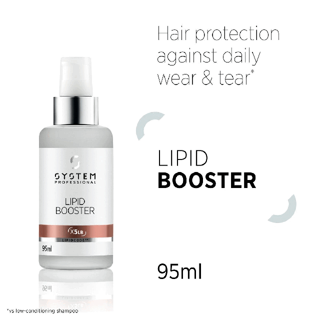 Image 1, Hair protection against daily wear and tear* lipid booster 05ml *vs low-conditioning shampoo. Image 2, up to 9x more hair protection against daily wear and tear. Image 3, strength, protection, easy combing, smoothness