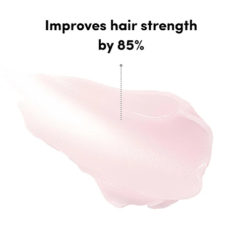 Image 1 - A light pink creamy product is smeared on a white background, with a dotted line pointing from the text to the product; the text reads Improves hair strength by 85%. Image 2 - A before and after comparison shows a persons long blonde hair from the back; the Before image on the left shows frizzy, dull hair, while the After image on the right shows smooth, shiny hair, with visible text Before, After, *Using Sweet Repair Shampoo, Conditioner and Mask as part of a regimen, and UNRETOUCHED. Image 3 - A smiling blonde woman wearing a pink bikini top with a pink flower in her hair holds a pink Coco & Eve Sweet Repair hair mask jar, with text on the right reading Get visibly smoother, healthier-looking locks in just 5 minutes! The jar text reads: COCO & EVE SWEET REPAIR REPAIRING & RESTORING HAIR MASK Lamanic Ceramides - 3HA - Vegan Keratin Complex MASQUE RÉPARATEUR ET RESTAURANT POUR LES CHEVEUX NET 212 ml 7.17 fl. oz US. Image 4 - A hand with pink hair mask product on its fingertips holds a matching pink jar of the hair mask, with text on the left reading Repairs and restores, Helps reduce breakage and split ends, Promotes softness and smoothness, and the jar label reading COCO & EVE SWEET REPAIR REPAIRING & RESTORING HAIR MASK Biomimetic Ceramides, Hyaluronic Acid + Vegan Keratin Complex MASQUE RÉPARATEUR ET RECONSTITUANT POUR LES CHEVEUX Net 212 ml / 7.17 US. Image 5 - A pink Coco & Eve Sweet Repair hair mask tub is centered against a light blue background with blurred white and pink hibiscus flowers, with text that reads Powered by biomimetic ceramides hyaluronic acid vegan keratin, and on the tub COCO & EVE SWEET REPAIR REPAIRING & RESTORING HAIR MASK Biomimetic Ceramides + HA + Vegan Keratin Complex MASQUE RÉPARATEUR ET RECONSTITUANT POUR LES CHEVEUX Net 212 mL / e 7.17 fl. oz. US. Image 6 - A pink jar of Coco & Eve Sweet Repair hair mask with a swirled top is surrounded by tropical fruits on a blue reflective surface, including a coconut piece, a peeled rambutan, a whole green guava, and a halved pink guava, with the visible text Formulated with the best Balinese botanicals: banana, avocado, guava, rambutan and raw virgin coconut at the top and on the jar, Coco & Eve Sweet Repair Repairing & Restoring Hair Mask Biomimetic Ceramides + HA + Vegan Keratin Complex Masque Réparateur et Reconstituant Pour Les Cheveux Net 212 ml / e 7.17 fl. oz. US.
