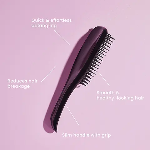 Image 1,  Quick & effortless detangling Reduces hair breakage Smooth & healthy-looking hair Slim handle with grip Image 2,  15.5 22.1 23.6 cm cm cm 5.3 cm The Ultimate Detangler Mini Great for small hands 6.6 cm The Ultimate Detangler 7.9 cm The Ultimate Detangler Large Great for Thick & Curly Hair Types