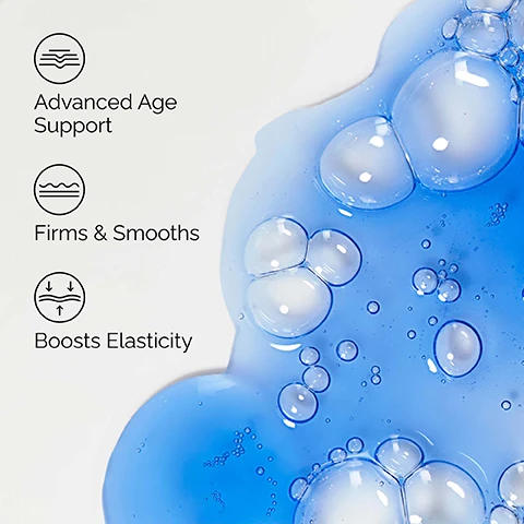 Image 1 - The image shows three product benefits with icons on a light background next to a blue gel with various bubbles: Advanced Age Support, Firms & Smooths, Boosts Elasticity. Image 2 - A person applies a purple-tinted cream to their cheek, with text overlays reading Targets Wrinkles, Elasticity & Firmness, and Antioxidant Support. Image 3 - Two glass droppers filled with bubbly blue liquid are shown on a white background with text that reads Key ingredient in Multi-Peptide + Copper Peptides 1% Serum: 1% Copper Peptides Repairs the look of fine lines and wrinkles. Promotes skin firmness and elasticity. Image 4 - The image displays a comparison of two serums under the heading Pick Your Multi-Peptide:; on the left is Multi-Peptide + HA Serum, shown as a clear dropper bottle containing milky white liquid against a clear liquid swirl, and its label reads Clinical Formulations With Integrity Formulations Empreintes dIntégrité The Ordinary A Multi-Technology Peptide Formula for Skin Support Sérum Multi-Peptides + HA Une Formule Peptidique Multi-Technologies Pour le Soutien Cutane, with benefits listed as Targets early signs of aging, Improves the look of fine and dynamic lines, and Boosts the feel of skin elasticity and firmness; on the right is Multi-Peptide + Copper Peptides 1% Serum, shown as a brown dropper bottle containing blue liquid against a blue liquid swirl with bubbles, and its label reads Clinical Formulations With Integrity Formulations Empreintes dIntégrité UV Protective Packaging The Ordinary A Multi-Technology Peptide Formula for Advanced Age Support Sérum Multi-Peptides + Peptides de Cuivre 1% Une Formule Peptidique Multi-Technologies Pro-Age, with benefits listed as Targets advanced signs of aging, Repairs the look of fine and dynamic lines, Boosts skins overall elasticity and firmness, and Antioxidant support.