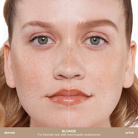 Image 2 - A split image of a womans face shows a before-and-after comparison, with natural brows and lips on the left and fuller, defined brows with glossy warm nude lips on the right, alongside the text BEFORE BLONDE For blonde hair with warm/gold undertones AFTER. Image 4 - Three horizontal panels demonstrate eyebrow makeup application with close-ups of an eye, showing a brow pencil applying hair-like strokes in Step 1, adding definition in Step 2, and a spoolie brush blending the brow in Step 3, with accompanying text: STEP 1 Using light pressure, apply hair-like strokes in sparse areas. STEP 2 Add extra-definition & detail throughout the brow. STEP 3 Blend as you go using the spoolie brush for a natural look. Image 5 - A black Anastasia Beverly Hills Brow Wiz eyebrow pencil in Auburn with a fine brown tip and a spoolie brush is displayed with a brown swatch on a white background, alongside descriptive text: 1MM Ultra-Slim, Precision Tip for Hair-Like Strokes; Unique Wax Formula for High Color Payoff + Natural Texture; Detail + Define Brows with Maximum Control + Ease. Image 6 - A grid of six close-up images of different peoples eyes, each demonstrating a distinct brow characteristic and labeled accordingly: SPARSE BROWS, PATCHY BROWS, FULL BROWS, THIN BROWS, OVER-TWEEZED BROWS, FINE BROWS. Image 7 - The image displays a comparison of two brow pencils: the top left shows a thin-tipped pencil being applied to an eyebrow, the top right shows a triangular-tipped pencil being applied to an eyebrow, the bottom left shows a close-up of the thin tip, and the bottom right shows a close-up of the triangular tip, each accompanied by product descriptions that read: BROW WIZ® RETRACTABLE BROW PENCIL PENCIL TYPE Ultra-Slim Precision Tip USED FOR Easy, Precise Brow Detailing BROW CONCERN Sparseness IDEAL FOR All Skill Levels — Beginner to Pro BROW DEFINER ALL-IN-ONE TRIANGULAR PENCIL PENCIL TYPE 3-in-1 Triangular Tip USED FOR Outlining, Filling and Detailing Brows BROW CONCERN Lack of Definition IDEAL FOR Brow Beginners or On-The-Go. Image 9 - A woman with light skin and auburn hair is shown applying a black eyebrow pencil to her left eyebrow, the pencil reads MADE IN KOREA FABRIQUÉ EN CORÉE BROW WIZ and text at the bottom says MODEL WEARS | CARAMEL.