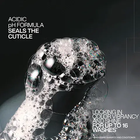 ACIDIC pH FORMULA SEALS THE CUTICLE LOCKING IN COLOR VIBRANCY AND SHINE FOR UP TO 16 WASHES WHEN USING SHAMPOO AND CONDITIONER Image 2, HOW TO USE ACIDIC COLOR GLOSS 1. SHAMPOO & RINSE. 2. APPLY TREATMENT TO TOWEL-DRIED HAIR FROM MID-LENGTHS TO REDKEN acidic color gloss ENDS* MINUTES. LEAVE ON FOR 5 PH ADVANCED RINSE. 35-4.5 TECHNOLOGY 3. APPLY CONDITIONER FROM MID-LENGTHS TO ENDS TO LOCK IN MOISTURE. RINSE. 4. SPRAY LEAVE-IN LIBERALLY TO DAMP HAIR, THEN STYLE. Image 3, BEFORE AFTER BOOST COLOR VIBRANCY FOR UP TO 16 WASHES USING ACIDIC COLOR GLOSS SHAMPOO & CONDITIONER Image 4, REDKEN REDKEN REDKEN REDKEN 1 2 3 4 CLEANSE GLOSS CONDITION LEAVE-IN & PROTECT Image 5, LOVE COLOR EXTEND MAGNETICS? TRY NEW ACIDIC COLOR GLOSS LEVEL UP YOUR COLOR-CARE & ACTIVATE GLASS-LIKE SHINE REDKEN color extend magnetics REDKEN color extend magnetics conditioner REDKEN acidic color gloss gespoe REDKEN acidic color gloss code PH PH 5.0-5.6 3.5-4.5 PH 5.0-5.6 ADICTO PH 3.5-4.5 300 image 6, glass like shine for up to 3 days. before and after. look ceeatedusing redken SEQ (redken salon only service) and acidic color gloss. consumer test using acidic colour gloss system. image 7, customer review = life changing, i dye my hair regularly due to colour fading so fast using other shampoos. however, this has maintained my colour and if nythning made it look more vibrant and glossy than before. received the product to try from marie claire beauty drawer, feb 2024.