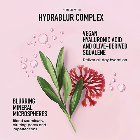 Image 1, hydra blur complex. vegan hyaluronic acid and olive derived squalane, deliver all day hydration. blurring mineral microspheres blend seamlessly, blurring pores and imperfections. image 2, blush and bronzer hybrid. creamy, blendable texture. all day wear. smooths the look of imperfections. image 3, complexion rescue blonzer - finish = radiant. coverage - medium. key ingredients = hydrablur complex vegan and talc free. benefits = rosiness of a blush and warmth of a bronzer for a sun kissed look. complexion rescue highlighting blush. finish = luminous. coverage = sheer. key ingredients = hydrablur complex vegan and talc free. benefits = rosiness of a blush and luminosity of a highlighter for a lit from within glow. image 4, 100% vegan hyaluronic acid. 100% FSC certified. sustainably sourced mica. package made of 52% post consumer recycled plastic.