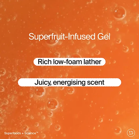 Image 1 - An orange background with bubbles features the text Superfruit-Infused Gel, Rich low-foam lather, and Juicy, energising scent.
Image 2 - An image showing a close-up of a vibrant orange and yellow mixture with visible textures and bubbles, featuring text that lists key ingredients: Ginger Root + Papaya, Superfood antioxidants, Gentle Acid Combo, 3x AHA (lactic, glycolic + phytic acids) + BHA, Vitamin Cg + Yerba Mate Extract, Vitamin C derivatives.
Image 3 - A close-up of a bottle of cleanser labeled with the ingredients papaya, vitamin C, ginger root, and lactic acid, with text highlighting benefits like visibly brightening and hydrating skin, along with Dermatologist Tested at the bottom.
Image 4 - Image shows a bottle of skincare product with a pump, with liquid being dispensed from the pump, and includes text highlights about skin benefits: 94% agree skin tone looks even, 91% agree it immediately smooths skin texture, 90% agree it helps to achieve a lasting radiant complexion, and a note stating it doesnt disrupt skins moisture barrier. Text on the bottle reads: PAPAYA + VITAMIN C GINGER ROOT LACTIC ACID.
Image 5 - A woman with long, silver hair holds an orange bottle of skincare product close to her face, and there is text that reads Use AM or PM 3x/week, or more as needed.
Image 6 - Four close-up portraits of diverse women showcasing radiant skin, with text overlay that reads Radiate New Energy, Gently Exfoliates + Brightens + Cleanses In 1 Step.
Image 7 - A display of two bottles for a skincare routine, one orange labeled Papaya + Vitamin C Ginger Root Lactic Acid and the other green labeled Kale + Green Tea Spinach Vitamins Superfood Cleanser, with text that reads Your Super Cleanser Routine and Removes SPF + Makeup without Drying and Gently Exfoliates + Brightens.