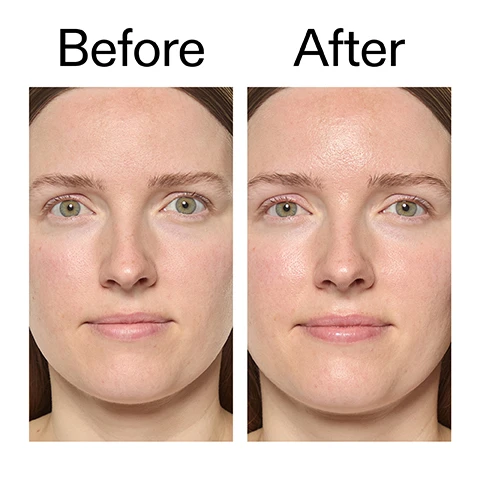 Image 1 - A split image shows a womans face, with the left side labeled Before displaying natural skin, and the right side labeled After displaying hydrated, glowing skin. Image 2 - Close-up of a persons eye and cheek with a dewy finish and a drop of yellowish serum on the cheek, accompanied by text that reads: Proven to deliver up to 12-hours of hydration* *4 week clinical study of 26 people. Image 3 - A close-up of a persons blue eyes and nose, with text overlaying the image that reads: 300% boost in collagen production* *Clinical study of 31 people. Image 4 - A close-up of two womens faces, one with dark skin and the other with light skin and freckles, both showing a radiant glow, next to text that reads Why we love it, Clinic-worthy facial glow, without the price tag, Visibly boosts glow, smooths and renews skin, Skin rejuvenation in 14 days, clinically proven. Image 5 - A white background with a large, yellowish-cream product swipe on the right, displaying text that lists skincare ingredients and their benefits: Why it works 1% Plant-Derived Exosomes BOOSTS COLLAGEN PRODUCTION. Prickly Pear Extract GENTLY RESURFACES FOR SMOOTHER, RADIANT SKIN. 1% Kollaren™ FIRMS AND LIFTS SKIN. 1% Ectoin HYDRATES AND SUPPORTS THE SKIN BARRIER. Image 6 - A hand holds a pea-sized amount of yellowish-green product on a finger with the text How to use USE AM + PM. PEA-SIZED AMOUNT. MASSAGE ONTO DAMP SKIN. AFTER CLEANSER, BEFORE MOISTURISER AND SPF IN THE AM. Image 7 - The wavy yellow background shows steps for a skincare routine, titled How to layer your routine, followed by a list: 1 CLEANSE, 2 HYDRATE, 3 TREAT (circled), 4 MOISTURISE, 5 SPF.