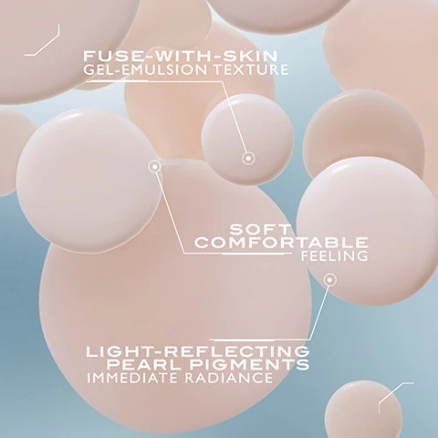 Image 1 - Multiple translucent spheres are displayed in varying sizes and shades of pale pink and beige, with text overlay that reads FUSE-WITH-SKIN GEL-EMULSION TEXTURE, SOFT COMFORTABLE FEELING, and LIGHT-REFLECTING PEARL PIGMENTS IMMEDIATE RADIANCE.
Image 2 - A sleek bottle of Lancaster 365 serum is shown with a translucent bubble overlay; visible text includes 3X faster cellular self-repair and patented technology.
Image 3 - A bottle of Lancaster 365 serum is shown against a light background, with text overlay that reads I cannot recommend this product enough. It glides so well on my face and gives such a lovely lift and glow. Its easy to apply and smells divine. JULIANA, HOME TESTER CLUB, along with five stars.
Image 4 - A cosmetic serum bottle is displayed with the following test results: +75% Radiance, +42% Resilience, -58% Redness, and the brand name Lancaster 365.
Image 5 - A woman with smooth skin applies a serum to her face, with the text dispense three drops of 365 skin repair liposomal cellular serum and gently apply it morning and evening to a cleansed face and neck.
Image 6 - An image featuring two skincare products: a dark red bottle labeled Lancaster 365 Skin Repair Liposomal Cellular Serum with instructions for use, and a cream jar labeled Lancaster Golden Lift Sculpting Cream with additional usage guidance.
