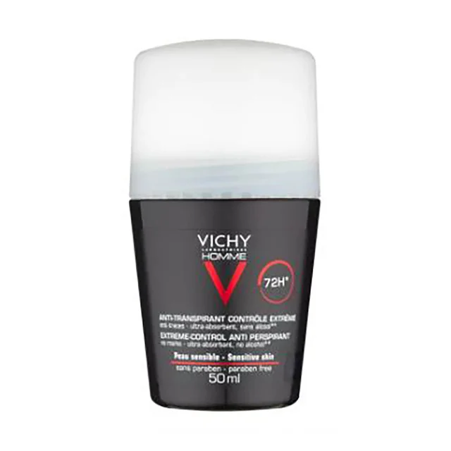 Vichy Homme Men's Deodorant Extreme-Control Anti-Perspirant Roll-On Sensitive Skin 50 ml