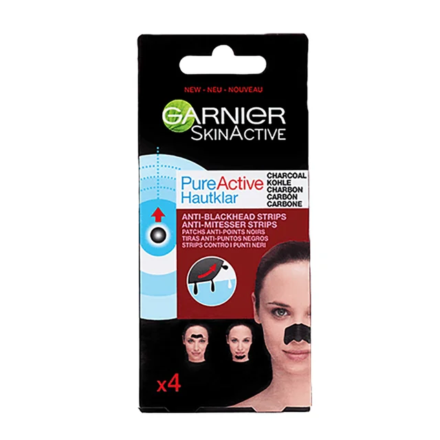 Garnier Pure Active Charcoal Anti-Blackhead Nose Strips x 4