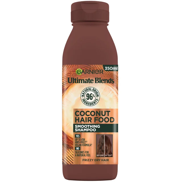 Garnier Ultimate Blends Smoothing Hair Food Coconut Shampoo For Frizzy Hair 350 ml