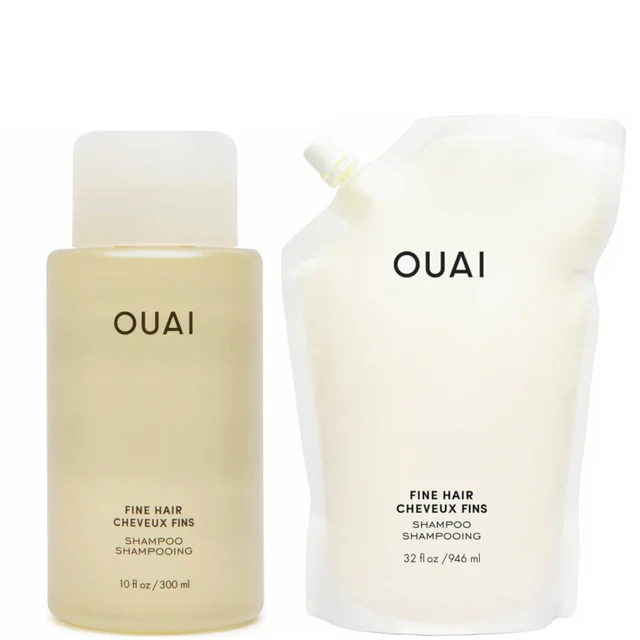OUAI Fine Shampoo and Refill Bundle