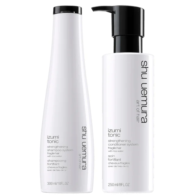 Shu Uemura Art of Hair Izumi Tonic Rice Water Shampoo and Conditioner Routine