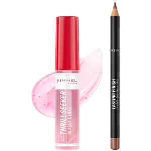 Rimmel Thrill Seeker Glassy Gloss and Lasting Finish Lip Liner (Various Shades) - Shade 100 Coco Suga
