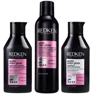 Redken Acidic Color Gloss Shampoo 300ml, Activated Glass Gloss Treatment 237ml and Conditioner 300ml - undefined undefined