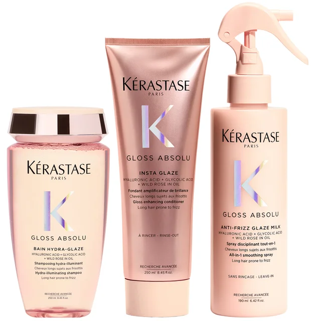 Kérastase Gloss Absolu Shampoo, Conditoner and Milk Bundle