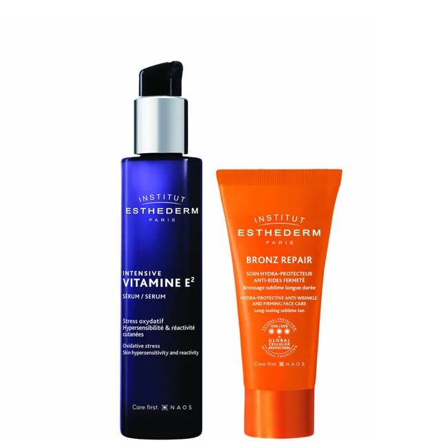 Institut Esthederm Intensive Vitamin E Antioxidant Face Serum & Bronz Repair Bundle