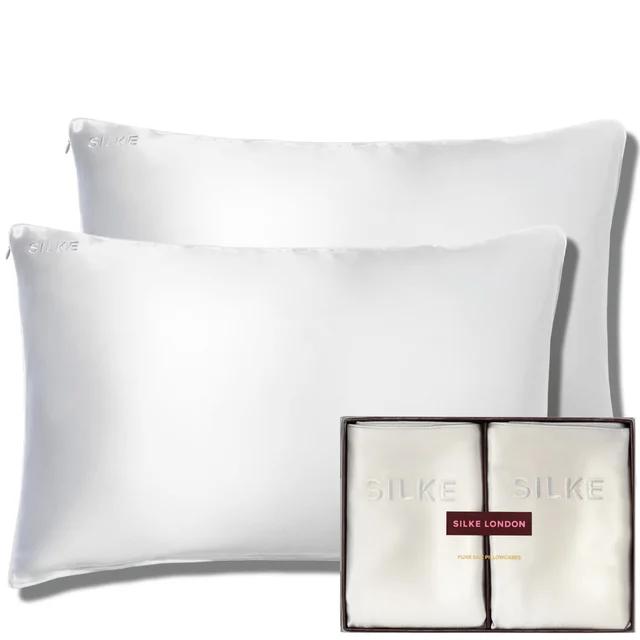 SILKE Silk Pillowcase Duo - Queen - White