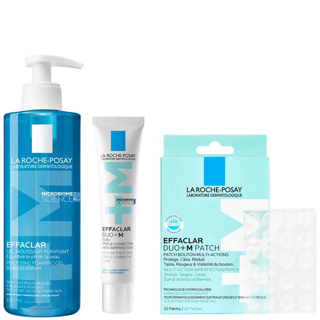 La Roche Posay Anti-Blemish Evening Routine Effaclar Cleanser, Treatment & Patches