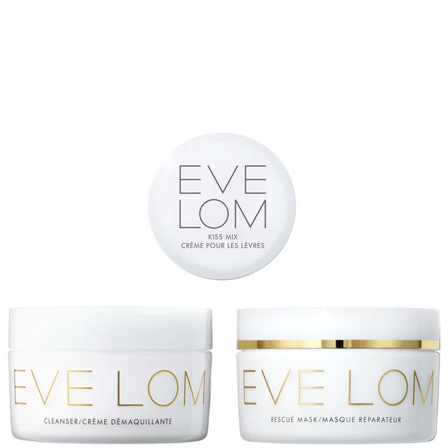 Eve Lom Cleanser, Rescue Mask & Kiss Mix Lip Protect Trio